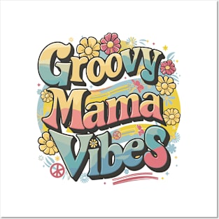 Funky Groovy Mama Vibes Retro Colorful Design Posters and Art